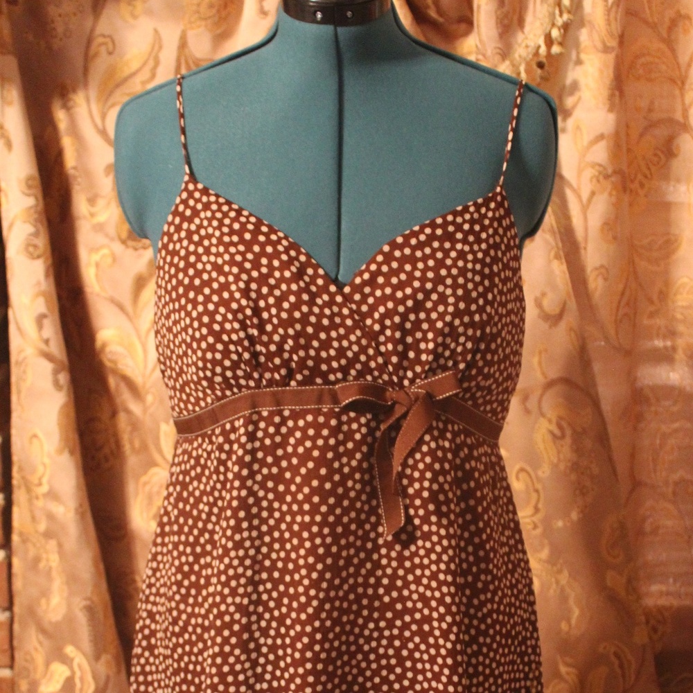 MOTHERHOOD MATERNITY Brown Polka Dot Dress Size L